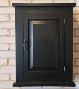 Armoire de salle de bain murale minimaliste et peu encombrante, 3 étagères, design en teck massif, pour usage hôtelier, toilettes, médicaments - Product Image 6