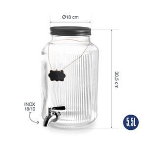 เหยือกแก้วพร้อมก๊อก 2 แกลลอน สำหรับชุดเสิร์ฟเครื่องดื่ม - Product Image 2