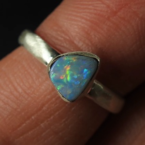 Australian Doublet Opal Sterling Silver Classic Ring Matte Polish Multi Fire Handmade Stone Jewelry for Women <b>Wedding</b> Gift for - Product Image 1