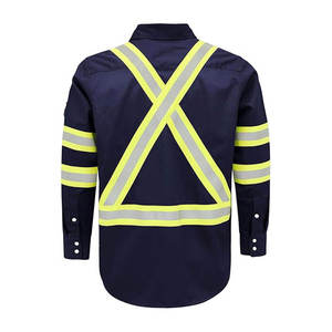 Camisa de Trabajo de Alta Visibilidad para Hombre, 100% Algodón FR, Manga Larga, Cierre de Botones a Presión, Resistente a las Llamas, Reflectante, Industrial - Product Image 5