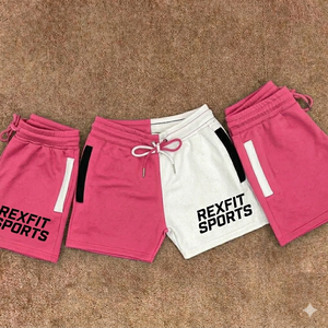 REXFIT SPORTS Pantalones Cortos Deportivos Personalizados para Hombre, Blancos, para Fitness, Running, Entrenamiento, con Logotipo Impreso, Transpirables, de Secado Rápido - Product Image 4