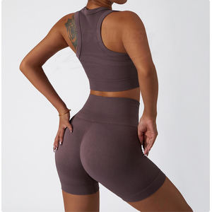 Leggings de Yoga para Mujer, Cintura Alta, Levanta Glúteos, Antideslizantes, Elásticos, Sin Costuras, Ecológicos, Transpirables, Tejido Acanalado, Color Sólido - Product Image 5