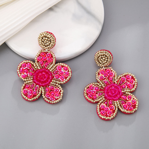 ต่างหูห้อยประดับดอกไม้หลากสีสันสำหรับผู้หญิง ต่างหูวินเทจ ต่างหูแบบติดหูรูปดอกไม้ โดย MD HANDICRAFTS - Product Image 4