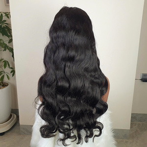 Perruque 26 pouces, ondulée, 100% cheveux humains vietnamiens, closure 5*5, couleur noir naturel - Product Image 4