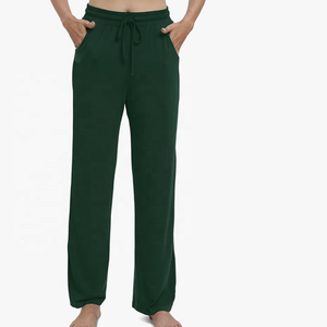 กางเกงวิ่งขายาวเอวสูงสำหรับผู้หญิงกางเกงหูรูดแบบลำลองมีกระเป๋าปิดเอวยางยืดขาตรงสำหรับฤดูร้อน - Product Image 6