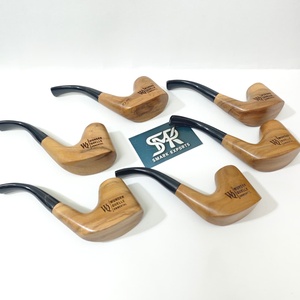 Pipa de Madera Natural Premium Hecha a Mano con Tallo de Cuerno Negro, Elegante Accesorio Artesanal con Logotipo Personalizado - Product Image 3