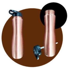 Bouteille d'eau en cuivre de qualité supérieure, vaisselle ayurvédique, bouchon anti-fuite, écologique, durable, réutilisable, qualité export - Product Image 2