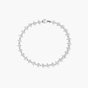 Lab-Grown Diamond Blossom Tennis <b>Bracelet</b> in Yellow Gold Women's Luxury Round Brilliant Cut - Product Image 5