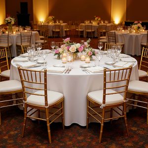 Lot de 2 nappes blanches en polyester, diamètre 120 pouces, résistantes aux taches et aux plis, lavables en machine - Product Image 2