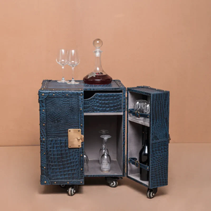 Mueble de bar de cuero hecho a mano con el mejor diseño, accesorios de lujo, botellero de alta calidad personalizado, precio asequible. - Product Image 5