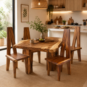 Modern <b>Dining</b> Room Solid Suaar Wood Geometric Frame <b>Dining</b> <b>Chair</b> a Model Durable Artisan Crafted Hospitality Furniture - Product Image 6