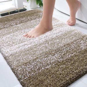 Hot Selling 17"x24" Microfiber Bath <b>Mat</b> Super Absorbent Non-Slip Floor Thick Plush Shaggy Tufted <b>Bathroom</b> Rug Washable Hotel - Product Image 1