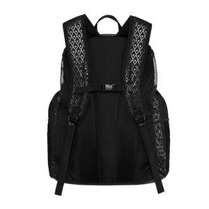 <b>Black</b> 600D Nylon Basketball <b>Backpack</b> with Mesh Side Pockets and Adjustable Strap Closure for Men - Product Image 2