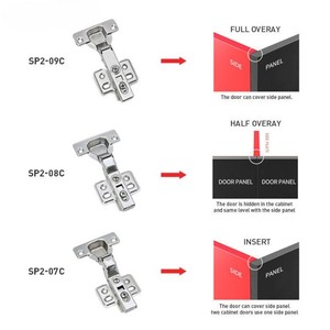 Charnière hydraulique à bras court 3D 4D de 35 mm en fer nickelé à fermeture douce pour porte en aluminium, design moderne, cuisine, hôpital - Product Image 5
