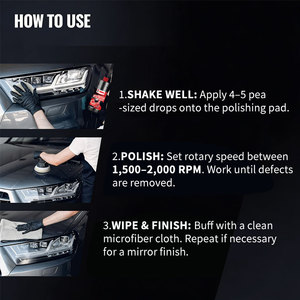 Compuesto de Corrección de Pintura Getsun, Eliminador de Marcas de Remolino, Sin Silicona, Reparación de Hologramas, Agente de Acabado con Pulido Nanocristalino - Product Image 4