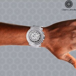 Montre de luxe Charm_Jewells en acier inoxydable, cadran 42 mm, bracelet 20 mm, verre lumineux, mouvement mécanique, étanche 10 bars, automatique - Product Image 1