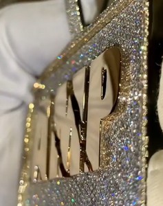 สร้อยคอจี้ฮิปฮอปแบบกำหนดเอง หรูหรา ประดับเพชร VVS สีเงิน รูปทรงตัวอักษร พร้อมจี้โมอิสซาไนต์ - Product Image 4