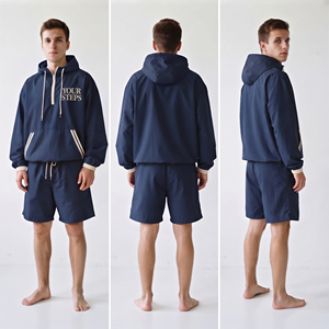 OEM Custom Wholsale Men Windbreaker Hoodie Lightweight <b>Nylon</b> <b>Shorts</b> Men Hiking Camping Waterproof <b>Short</b> Trackset Side Pockets - Product Image 5