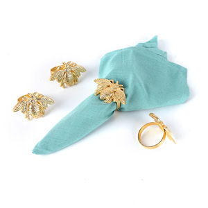 Vente chaude Insecte En Forme D'or Serviette Anneau En Métal Cercle Serviette Boucle Décoration De Table En Gros En Vrac Parties Bois Papier - Product Image 5