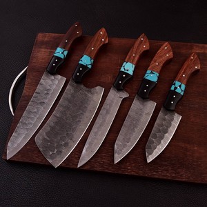 Custom Handmade High Quality 5 PCS Professional Kitchen <b>Knife</b> <b>Set</b> With Damascus Steel Blade and Custom Handle Kitchen <b>Knife</b> <b>Set</b> - Product Image 1