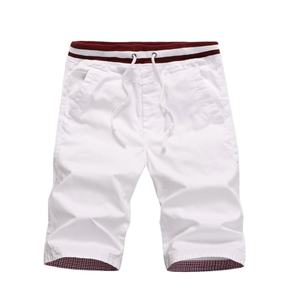 Bermudas de cintura alta para hombre, moda de verano 2025, pantalones cortos informales de algodón para correr, cierre de cordón, hasta la rodilla, pantalones cortos de playa sólidos - Product Image 3