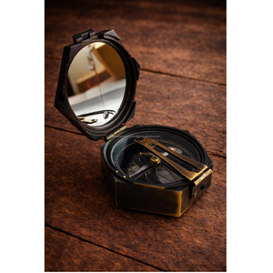 เข็มทิศทองเหลืองทรงแปดเหลี่ยมพร้อมเลนส์กระจกมองเห็นแบบวินเทจสำหรับการเดินเรือ - Product Image 1