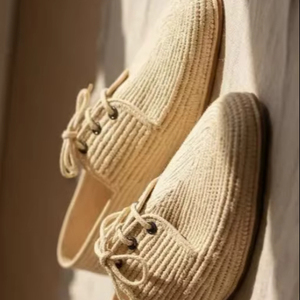 Mocassins marocains faits à la main en raphia – Chaussures de mariage en fibres naturelles, chaussures d'été artisanales - Product Image 1