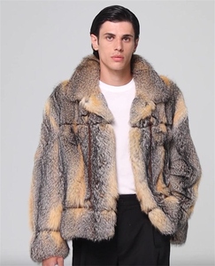 เสื้อแจ็คเก็ตขนสัตว์เทียมสำหรับผู้ชาย ปกคอพับได้ ปิดด้วยซิป แขนเสื้อปกติ สีพื้น เสื้อคลุมหนา - Product Image 6
