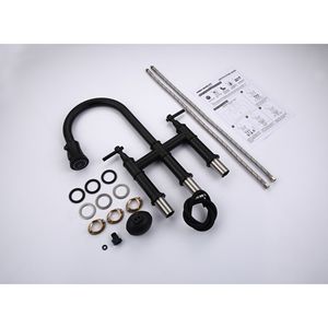 Rubinetto da cucina a ponte con doccetta estraibile e finitura satinata per lavelli da cucina - Product Image 2