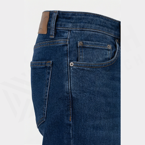 Jean en denim coupe droite délavé foncé pour homme, taille mi-haute, coupe classique, en coton, style décontracté, pantalon d'automne - Product Image 5