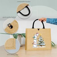Sacs en toile de coton personnalisés avec logo, sacs en jute et en lin pour les fêtes de Noël, emballage de cadeaux, sacs de magasin