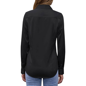 Blouse décontractée tricotée respirante pour femme, manches courtes, motif uni, grande taille, en polyester – Vêtements de qualité supérieure en gros - Product Image 4
