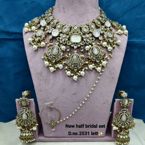 Elegant High Quality Brass Bridal Engagement Wedding Anniversary Party Ethnic Fashion <b>Set</b> Rhodium Plated Zircon Shadow Choker - Product Image 1