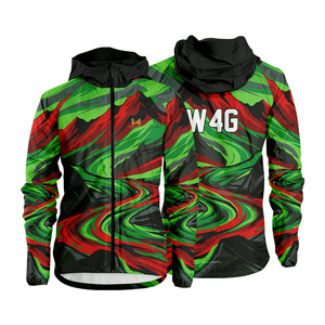 Veste coupe-vent à capuche personnalisée OEM, écologique, sublimation, fermeture éclair, légère, imperméable, vêtements de sport recyclés, vente en gros - Product Image 6