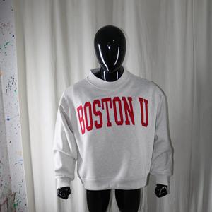 เสื้อสเวตเชิ้ตทรงบ็อกซี่ แบรนด์ BOSTON U คอเต่า 450 GSM ปักชื่อตามสั่ง ผ้าฝ้ายฟลีซเฟรนช์เทอร์รี่ 100% - Product Image 6