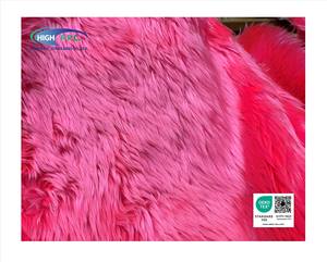 Fourrure synthétique à poils longs en peluche tricotée 30/35mm couleur rose pour tapis, jouets, vêtements, tissus et textiles de maison - Product Image 2