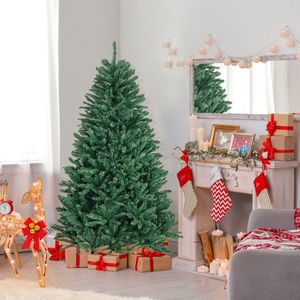 Albero di Natale Artificiale con Supporto in Metallo Solido, 6 Piedi, con Cerniere - Product Image 1