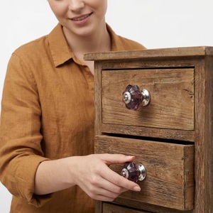 Beads Art Ba Purple <b>Ceramic</b> Flower <b>Knob</b> Cabinet Handle Industrial Design Durable - Product Image 2