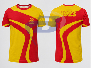 NSPDK Sorority เสื้อยืดพิมพ์ลายเรขาคณิตสีแดงและสีเหลืองสำหรับผู้ชายแขนสั้นทรงปกติผ้าฝ้าย 100% เสื้อยืดผู้หญิงระบายอากาศได้ดี - Product Image 3
