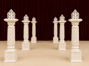 Nouvel Arrivage : Grand Mandap de Mariage Thème Rajwada, en Fibre de Verre pour Intérieur, Style Temple Indien du Sud, pour Cérémonie de Mariage Haut de Gamme - Product Image 5