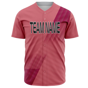 Camiseta de béisbol personalizada para hombre con botones en degradado rosa, uniforme transpirable para equipos de softbol, camisa deportiva atlética para equipos - Product Image 2