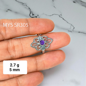 แหวนพลอยอเมทิสต์สุดทึ่งน้ำหนักเบา925แหวนเงินประทับ - Product Image 1