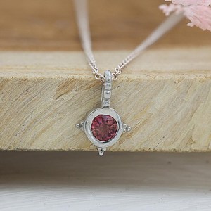 Pendentif élégant en tourmaline rose, argent sterling 925, bijoux faits à la main, cadeau pour femme - Product Image 3