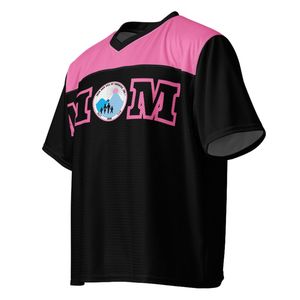 Maillot de football Mom Boxy surdimensionné en mesh respirant à manches courtes – Haut de sport pour les fans, idéal pour les jours de match - Product Image 5