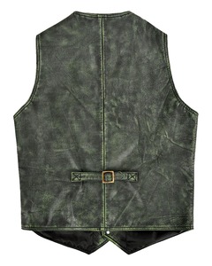เสื้อกั๊กหนังของผู้ชายเสื้อกั๊กหนังระบายอากาศแขนกุดสีตามสั่ง - Product Image 3