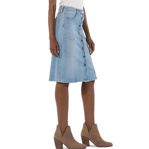 Mini-jupe 100 % coton denim pour femme, coupe décontractée, taille naturelle, écologique, pour usage quotidien, avec options de tailles personnalisées - Product Image 4