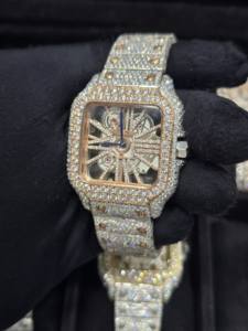 Reloj de Hombre de Lujo, Estilo Hip Hop, de Acero Inoxidable, con Esfera con Indicadores, Movimiento Mecánico, Pasa el Test de Diamantes - Product Image 3