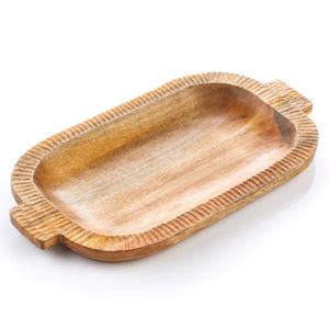 Decorative Mango Wood Tray Long <b>Narrow</b> Wooden Serving Tray Handmade Tray for Room Coffee Table Kitchen Decor Storage Trays - Product Image 3