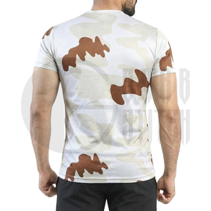 Camiseta de Manga Corta con Camuflaje para Hombre, Cuello Redondo, Corte Ajustado, Secado Rápido, Tejido de Punto, Camisa Informal con Estampado de Poliéster - Product Image 3