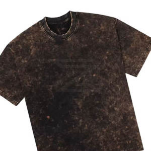 Camiseta de algodón de alta calidad con lavado ácido mineral, estilo vintage, holgada y resistente. - Product Image 2